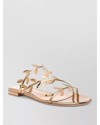 Gianvito Rossi - Patent Calfskin Sandals Open Square Toe - Lyst