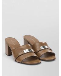 Tory Burch - Block Heel Mules Open Toe Buckle - Lyst