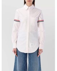 Thom Browne - Cotton Classic Collar Long-Sleeve Shirt - Lyst