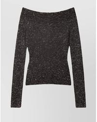 Stella McCartney - Off The Shoulder Knitted Sequin Top - Lyst