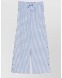 Zimmermann - Striped Wide Leg Lounge Trousers Side Buttons - Lyst
