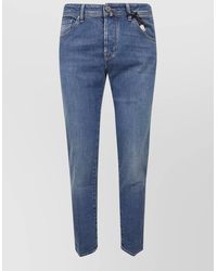 Jacob Cohen - Cropped Slim Fit Denim Five Pocket Trousers - Lyst