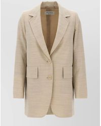 Max Mara - Longline Textured Wool Jacket With Rear Vents - Lyst