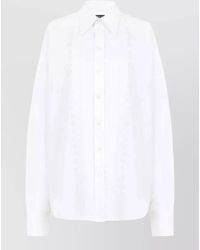 Dolce & Gabbana - Shirt Lace Trim Long Sleeves Relaxed Fit - Lyst
