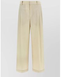 Brunello Cucinelli - Cotton-Blend Pleated Wide-Leg Trousers - Lyst