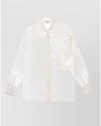 Antonelli - Silk Shirt Bead Front Embroidery Collar - Lyst