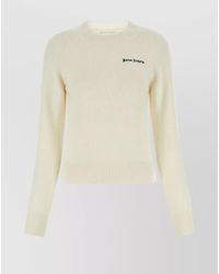 Palm Angels - Cashmere-Blend Fine-Knit Logo-Embroidered Crew-Neck Sweater - Lyst