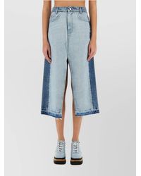 Stella McCartney - Denim Paneled High-Waisted Skirt - Lyst
