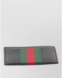 Gucci - Web Trademark Leather Compact Card Case - Lyst
