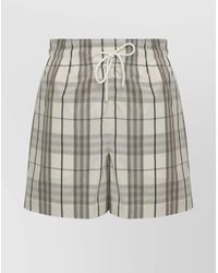 Burberry - Embroidered Cotton Shorts - Lyst