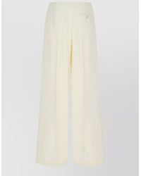 Alberta Ferretti - High Waist Pants Button Detail Wide Leg - Lyst