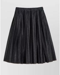 Jil Sander - Denim Midi Skirt Round Cut Pockets - Lyst