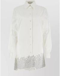 JW Anderson - Cotton Rhinestone Mini Shirt Dress - Lyst