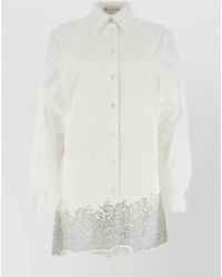 JW Anderson - Cotton Shirt Dress With Denim Insert - Lyst