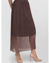 Peserico - High Waisted Pleated Skirt Sheer Overlay - Lyst
