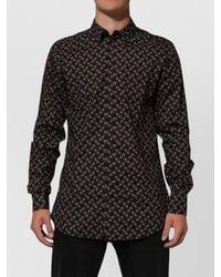 Dolce & Gabbana - Brownfloral Collared Formal Dress Shirt Cotton - Lyst