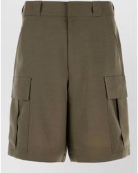 Prada - Mohair Blend Bermuda Shorts Cargo Design - Lyst