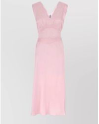 Prada - Silk Satin Midi Dress - Lyst