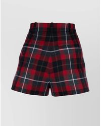Dior - High Waist Plaid Pattern Shorts With Belt Loops And Side Pockets - Lyst