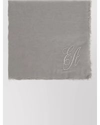 Emporio Armani - Cashmere Blend Logo Embroidered Scarf - Lyst