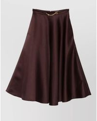 Elisabetta Franchi - Polyester Chain-Detail A-Line Midi Skirt - Lyst