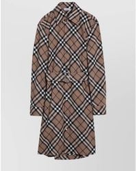 Burberry - Wool Blend Check Chemise Dress - Lyst
