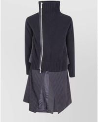 Sacai - Wool Single Breasted Coat - Lyst