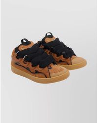 Lanvin - Suede Sneakers With Rubber Sole And Pull Tab - Lyst