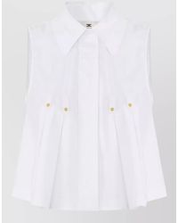 Elisabetta Franchi - Cotton Sleeveless Blouse - Lyst