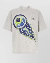 CASABLANCA - Flaming Tennis Ball Printed Cotton T-Shirt - Lyst