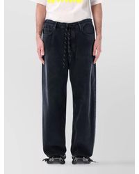 Balenciaga - Denim Trousers With Belt Loops And Drawstring Waist - Lyst