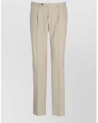Incotex - Cotton Straight Leg Pleated Front Trousers - Lyst