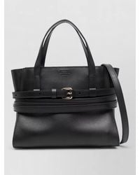 Moschino - Small Leather Tote Bag Belt Detail - Lyst