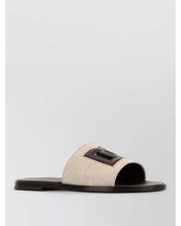 Dolce & Gabbana - Canvas Sandals Flat Sole Open Toe - Lyst