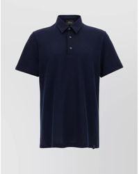 Brioni - Short Sleeve Cotton Polo Shirt With Side Slits - Lyst