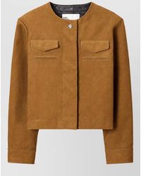 Tory Burch - Corduroy Cropped Collarless Blazer - Lyst