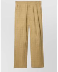 Burberry - Cotton Textured Checked Straight-Leg Trousers - Lyst