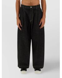 Studio Nicholson - Cotton Mid-Rise Pleated Wide-Leg Jeans - Lyst