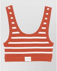 Closed - Cotton Striped Ribbed Scoop Neck Bralette - Lyst