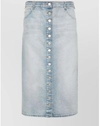 Courreges - Denim High-Rise Straight Midi Skirt - Lyst