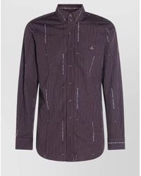 Vivienne Westwood - Striped Pattern Button-Down Collar Long Sleeves Shirt - Lyst