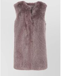 Herno - Faux Fur Mid-Length Sleeveless Vest - Lyst
