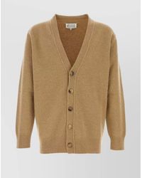 Maison Margiela - V-Neck Wool Cardigan Long Sleeves - Lyst