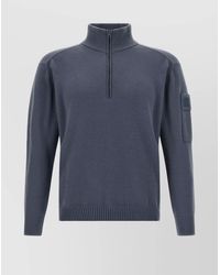 C.P. Company - Half Zip Sweater With Arm Patch Pocket - Lyst