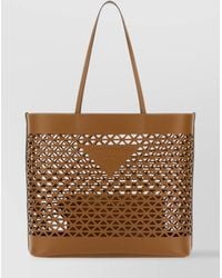 Prada - Na Leather Beach Bag - Lyst