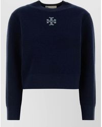Tory Burch - Wool Blend Crew Neck Knit Sweater - Lyst