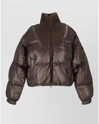 DIESEL - High Collar Quilted Jacket Ribbed Trim - Lyst