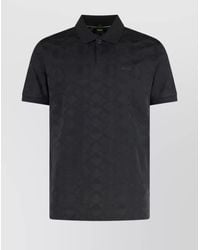 BOSS - Geometric Pattern Cotton Polo Shirt With Relaxed Fit - Lyst