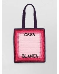 CASABLANCA - Crochet Logo Tote Bag Dual Handles - Lyst