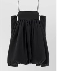 ROTATE BIRGER CHRISTENSEN - Satin Bubble Dress Balloon Hem Spaghetti Straps - Lyst